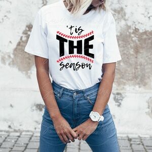Women's 'Tis The Season Baseball Graphic Tee - White
